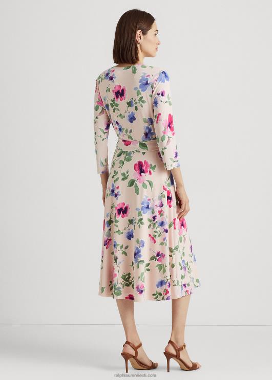 Ralph Lauren naised lilleline surplice jersey kleit PR0V4447 roosa multi