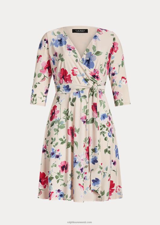 Ralph Lauren naised lilleline surplice jersey kleit PR0V4672 roosa multi