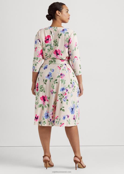 Ralph Lauren naised lilleline surplice jersey kleit PR0V4672 roosa multi