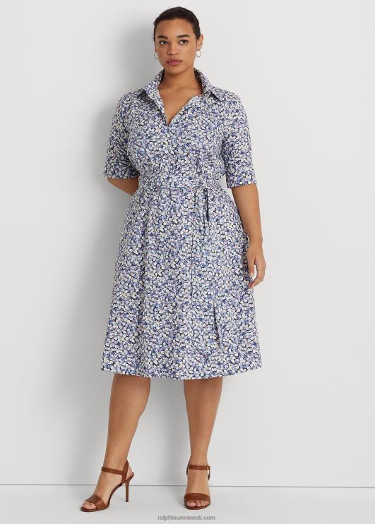 Ralph Lauren naised lilleline vööga puuvillasegu särk PR0V4606