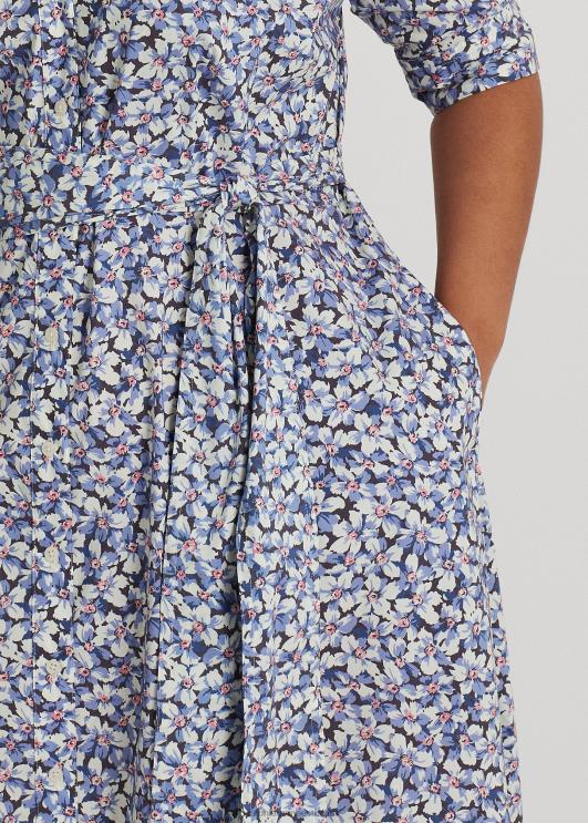 Ralph Lauren naised lilleline vööga puuvillasegu särk PR0V4606