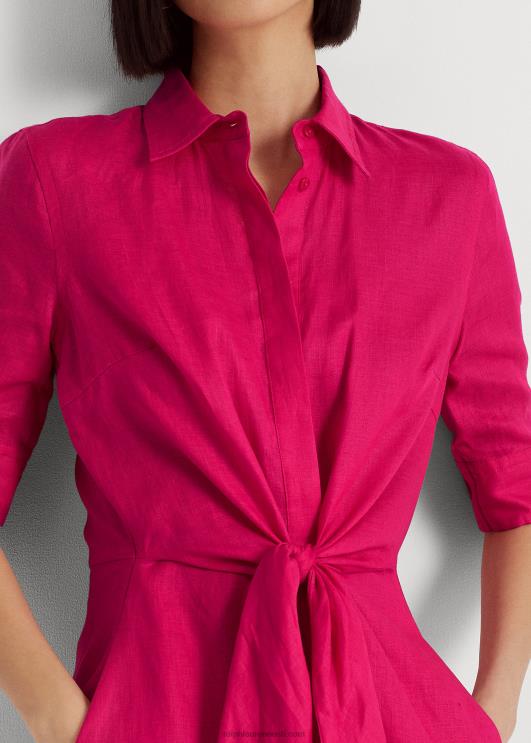 Ralph Lauren naised lipsuga ees linane särkkleit PR0V4316 spordiroosa