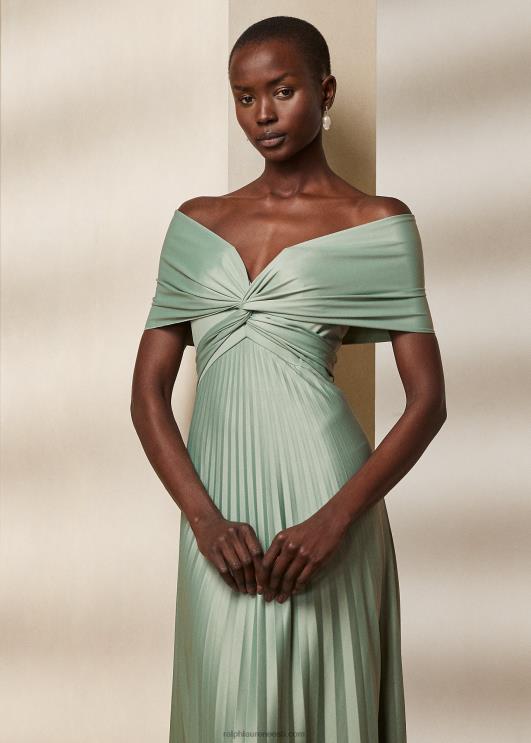 Ralph Lauren naised merridani plisseeritud jersey õhtukleit PR0V3522 kevadsalvei