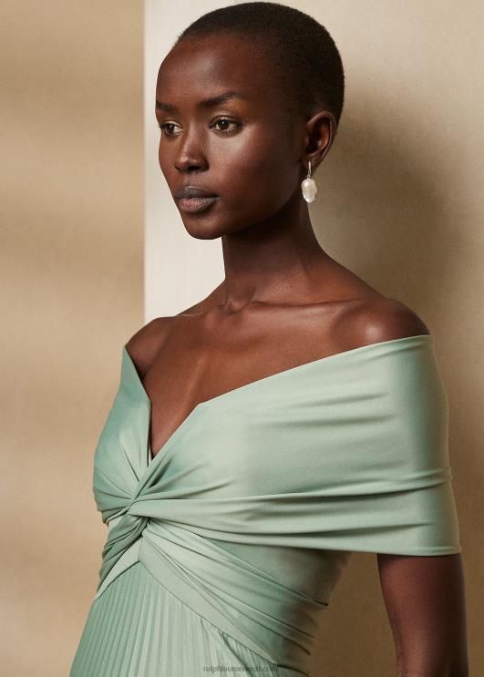 Ralph Lauren naised merridani plisseeritud jersey õhtukleit PR0V3522 kevadsalvei