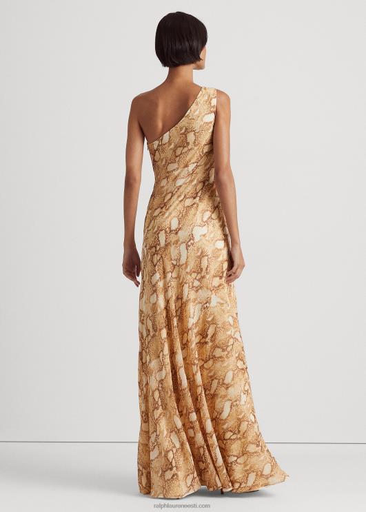 Ralph Lauren naised mustriga georgette ühe õla kleit PR0V9507