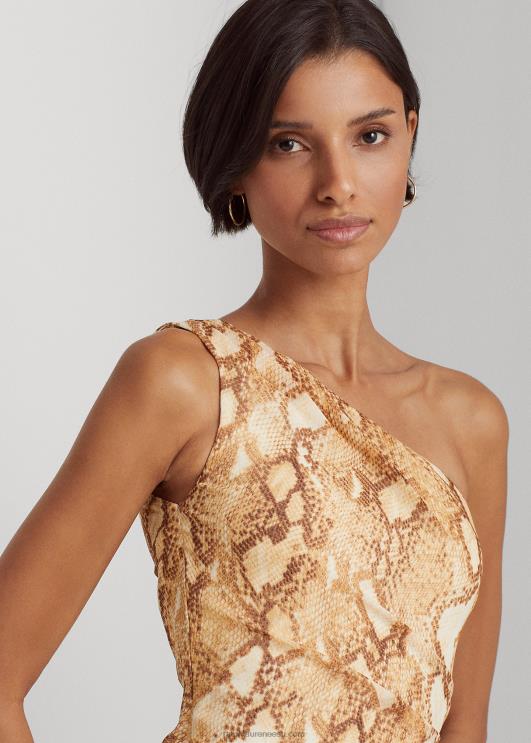 Ralph Lauren naised mustriga georgette ühe õla kleit PR0V9507