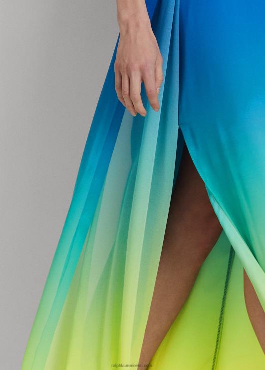 Ralph Lauren naised ombre-prindiga šifoonist paelavaba kleit PR0V3925