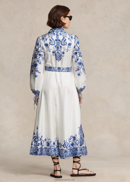 Ralph Lauren naised paisley mooruspuu siidist kleit PR0V3072 paisley viinapuu trükk