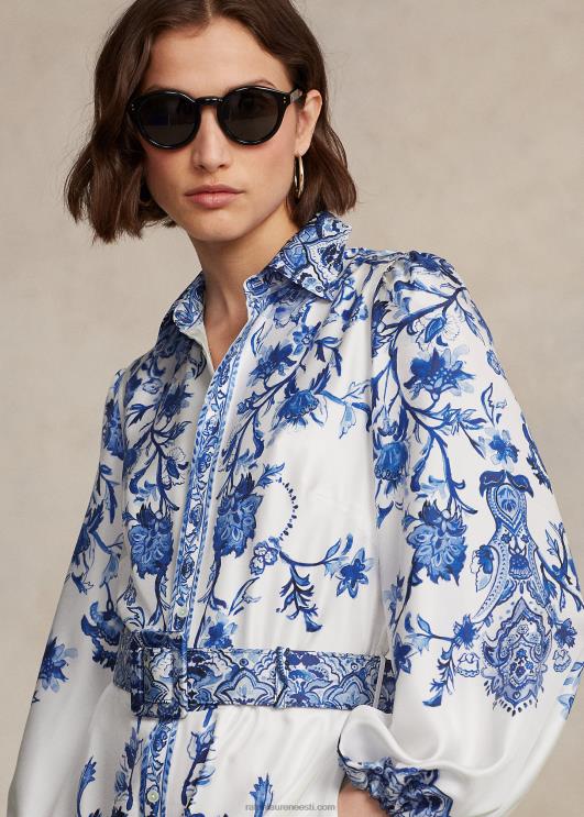 Ralph Lauren naised paisley mooruspuu siidist kleit PR0V3072 paisley viinapuu trükk