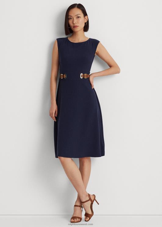 Ralph Lauren naised pandlaga kahepoolne kreppkleit PR0V3938 rafineeritud merevägi