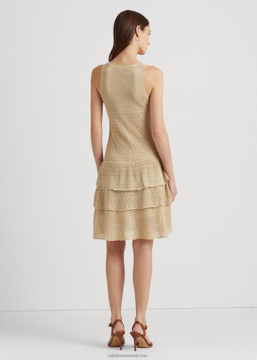 Ralph Lauren naised pointelle kootud vöökohaga kleit PR0V9520 luitepruun