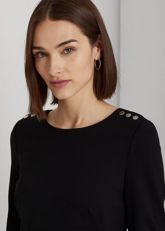 Ralph Lauren naised ponte kolmveerandvarrukatega kleit PR0V4179 must