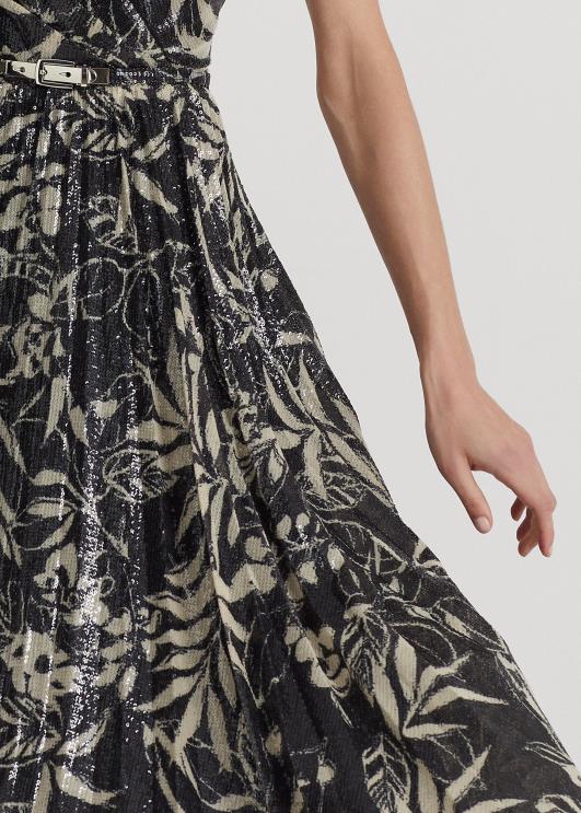 Ralph Lauren naised prindiga litritega kokteilikleit PR0V9534 must/pruun