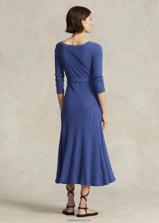 Ralph Lauren naised puuvillane paadikaelusega midi kleit PR0V3122 kuninglik merevägi