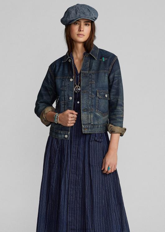 Ralph Lauren naised puuvillane voile särk PR0V3654 keskmine indigo