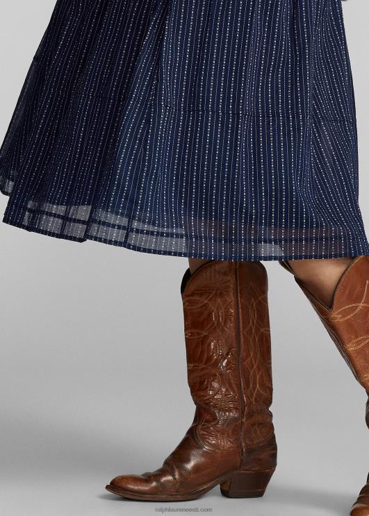 Ralph Lauren naised puuvillane voile särk PR0V3654 keskmine indigo