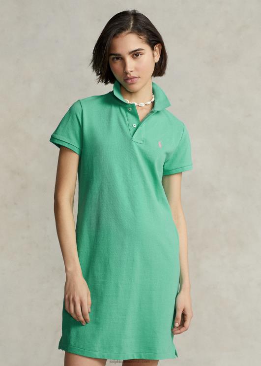 Ralph Lauren naised puuvillasest võrgust polokleit PR0V9246 päikeseloojanguroheline