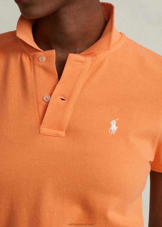 Ralph Lauren naised puuvillasest võrgust polokleit PR0V9248 võtme lääneoranž