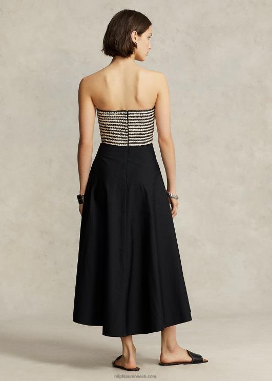 Ralph Lauren naised raffia pihikuga hübriidne ripatsiteta kleit PR0V9186