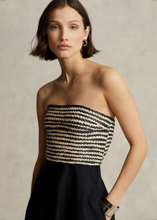 Ralph Lauren naised raffia pihikuga hübriidne ripatsiteta kleit PR0V9186