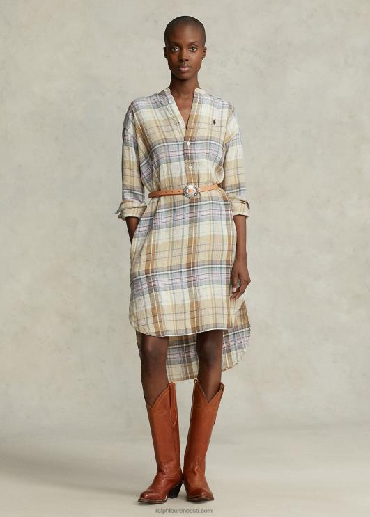 Ralph Lauren naised ruuduline linane särk PR0V2962 pruun multipleed