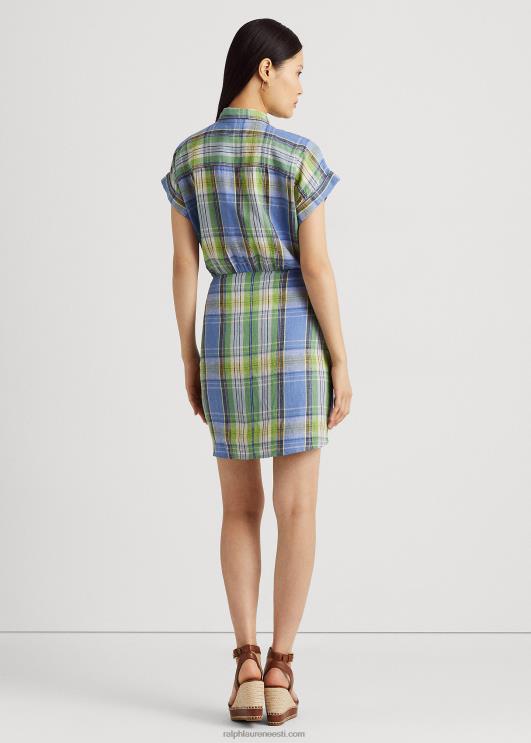 Ralph Lauren naised ruuduline lipsuga linane särk PR0V3860 sinine multi