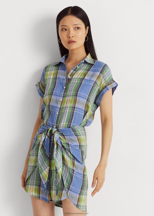 Ralph Lauren naised ruuduline lipsuga linane särk PR0V4326 sinine multi