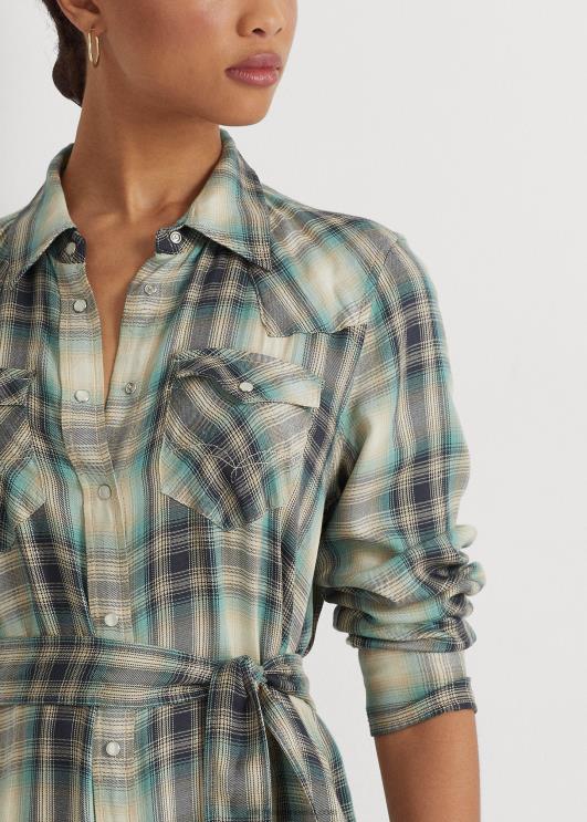 Ralph Lauren naised ruuduline toimne särk PR0V4902 sinine/roheline multi