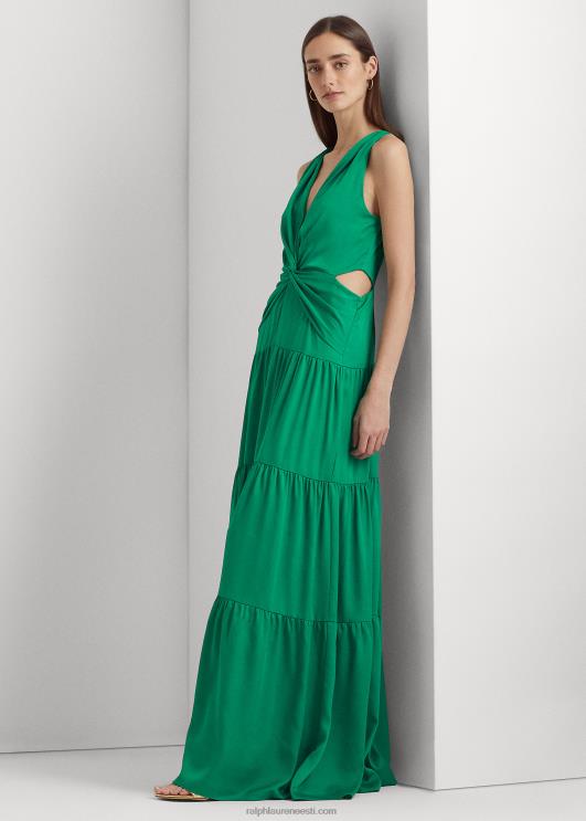 Ralph Lauren naised satiinist astmeline kleit PR0V3906 palmi leht