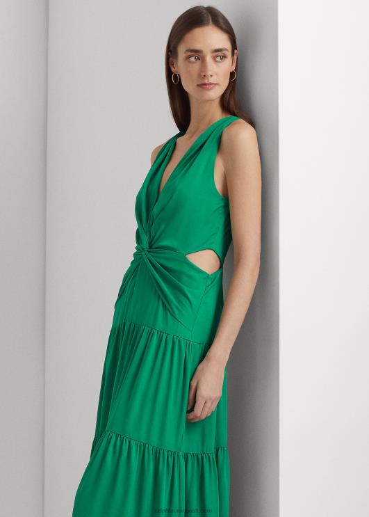 Ralph Lauren naised satiinist astmeline kleit PR0V3906 palmi leht