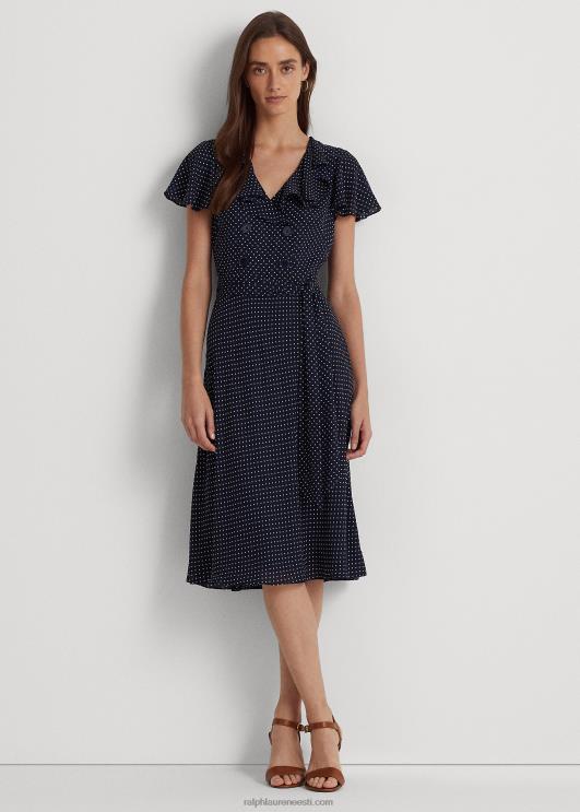 Ralph Lauren naised täpiline Georgette vööga kleit PR0V9570