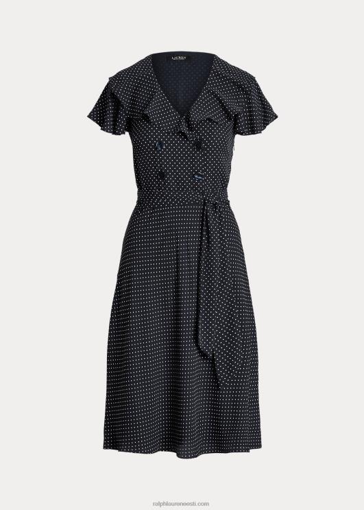 Ralph Lauren naised täpiline Georgette vööga kleit PR0V9570