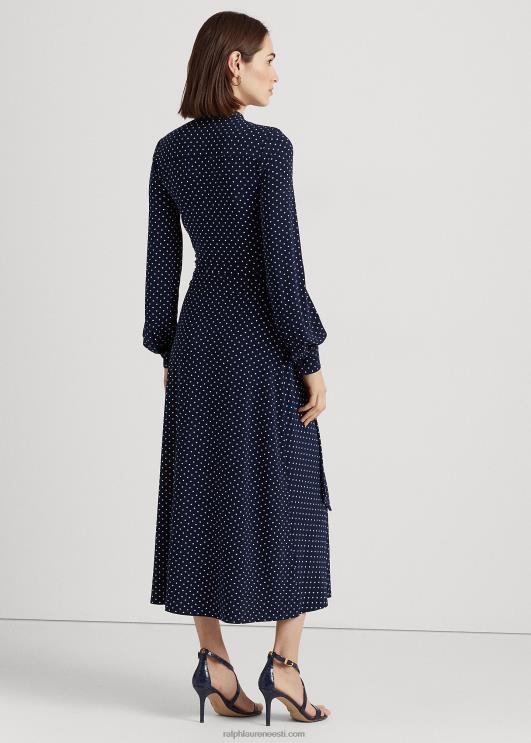 Ralph Lauren naised täpiline stretšist trikoosärk PR0V4054 merevägi/kreem