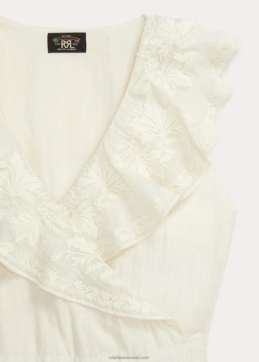 Ralph Lauren naised tikitud puuvilla-siidist kleit PR0V3625 naturaalne/kreem