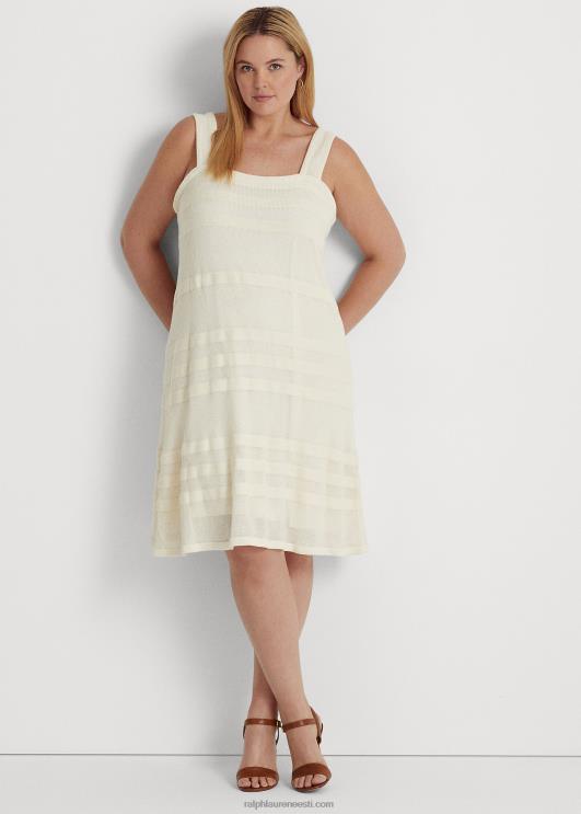 Ralph Lauren naised triibuline kootud varrukateta kleit PR0V4675 mascarpone kreem