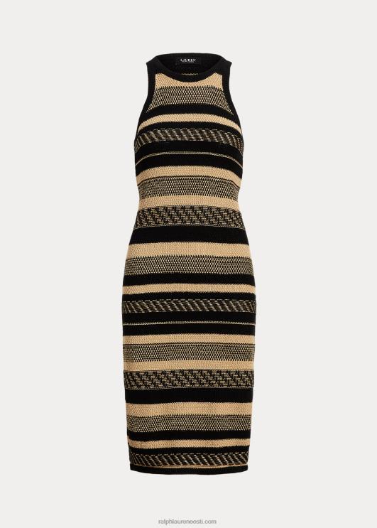 Ralph Lauren naised triibuline varrukateta kampsun PR0V9516 must/pruun