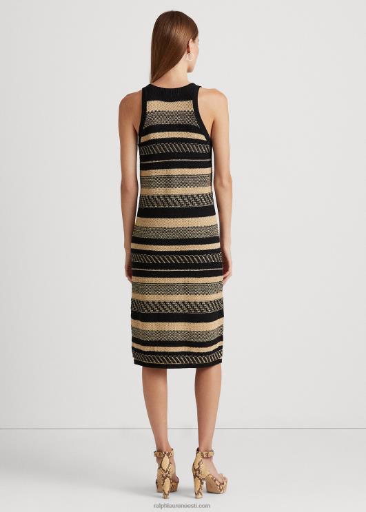 Ralph Lauren naised triibuline varrukateta kampsun PR0V9516 must/pruun