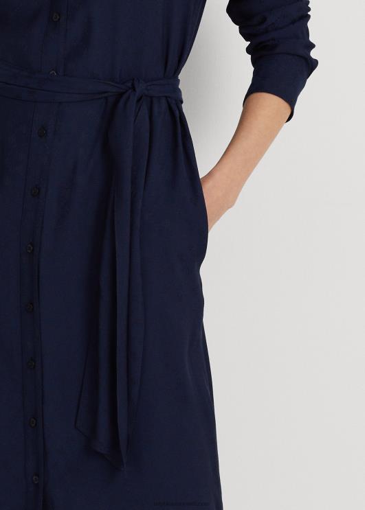 Ralph Lauren naised vööga logoga žakaarsärk PR0V4419 rafineeritud merevägi