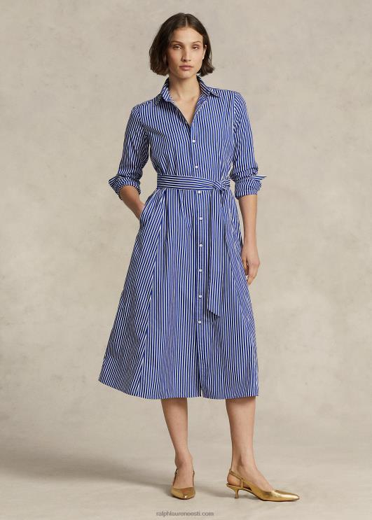 Ralph Lauren naised vööga triibuline puuvillane särk PR0V9177 hele tumesinine/valge