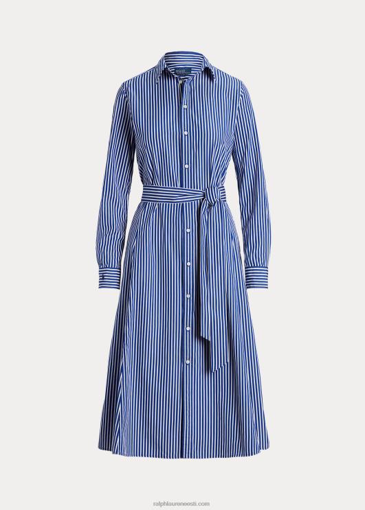 Ralph Lauren naised vööga triibuline puuvillane särk PR0V9177 hele tumesinine/valge