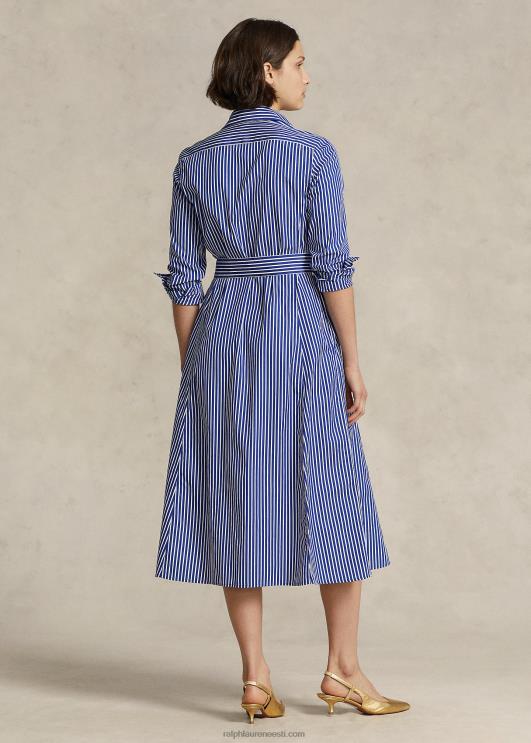 Ralph Lauren naised vööga triibuline puuvillane särk PR0V9177 hele tumesinine/valge