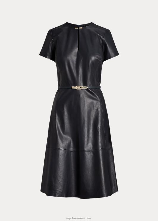 Ralph Lauren naised vööga veniv nahast kleit PR0V9547 merevägi