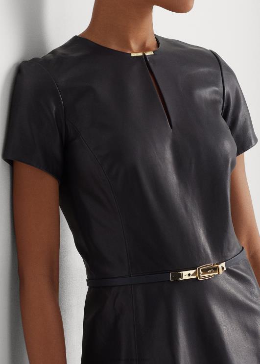 Ralph Lauren naised vööga veniv nahast kleit PR0V9547 merevägi