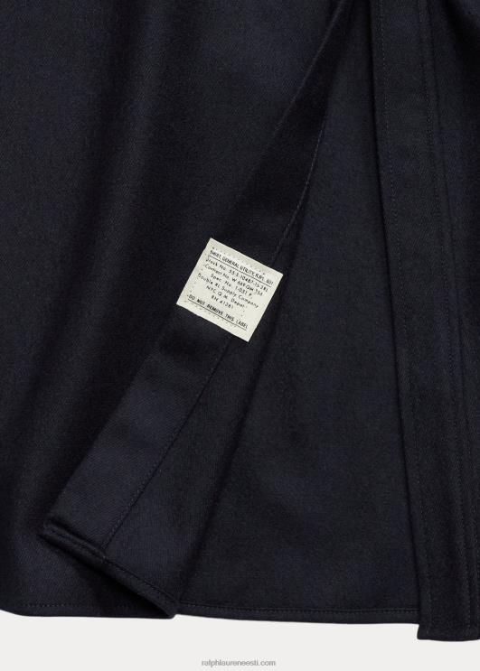 Ralph Lauren naised vööga villasegu flanellsärk PR0V3671 tume merevägi
