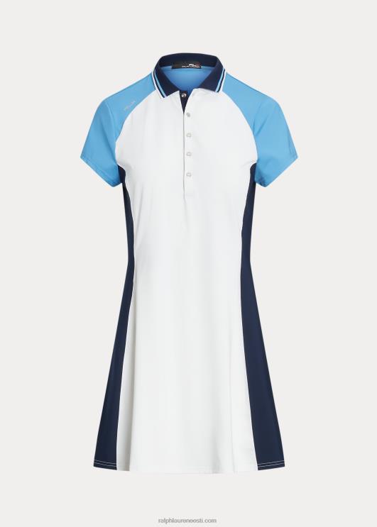 Ralph Lauren naised värviblokeeringuga stretšjersey polokleit PR0V3711 keraamiline valge/sinine multi