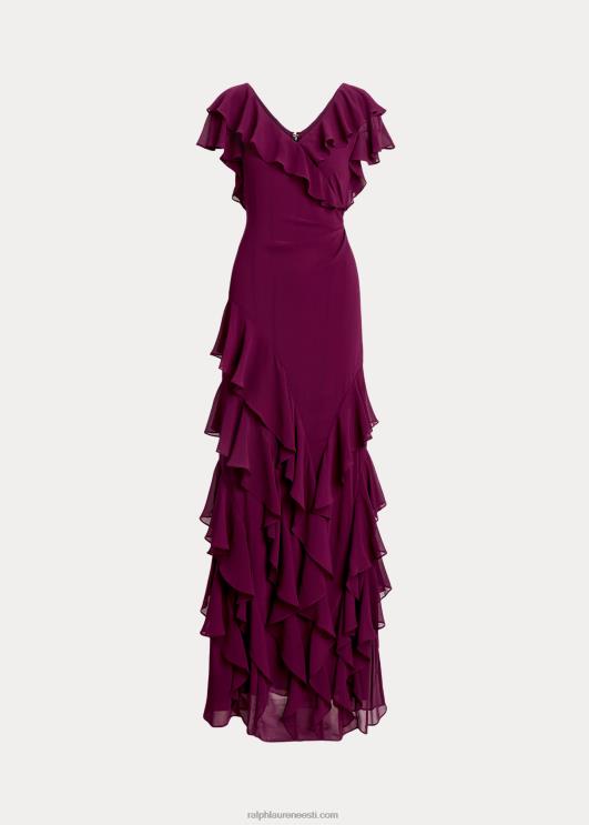 Ralph Lauren naised volangidega kortsus georgette kleit PR0V4308 ploomi kaspia