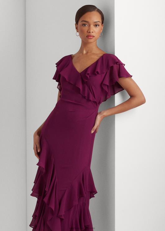 Ralph Lauren naised volangidega kortsus georgette kleit PR0V4308 ploomi kaspia