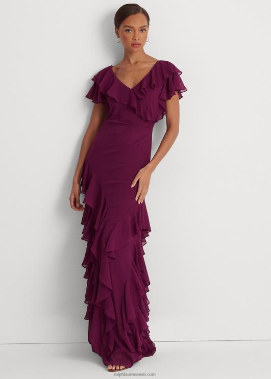 Ralph Lauren naised volangidega kortsus georgette kleit PR0V4308 ploomi kaspia