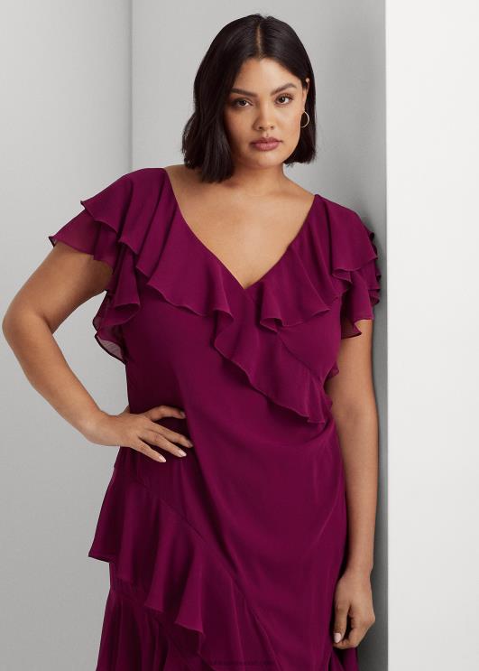 Ralph Lauren naised volangidega kortsus georgette kleit PR0V4519 ploomi kaspia