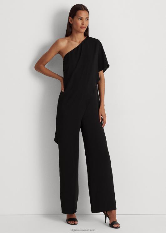 Ralph Lauren naised cape Georgette ühe õlaga kombinesoon PR0V4100 must